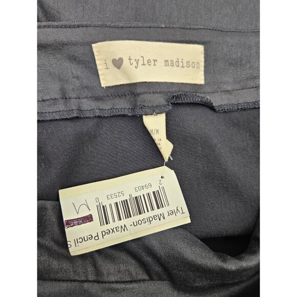 New I Love Tyler Madison Waxed Pencil Skirt Womens M Black Midi - Picture 5 of 6